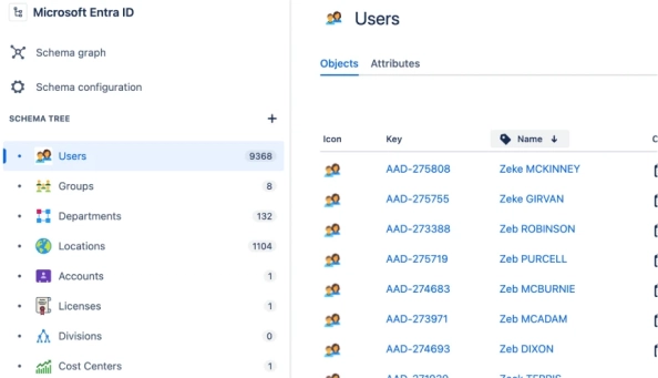 Screenshot of users import